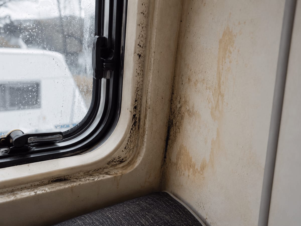 Caravan water damage signs